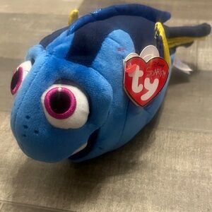 Ty Plush Blue and Yellow Dory-Inspired Fish Nemo